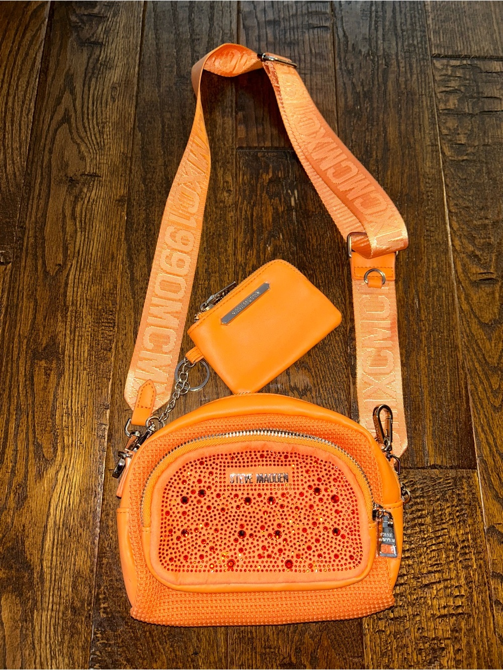 Like New Steve Madden Orange Rhinestone Crossbody